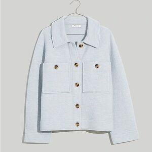 Madewell Blue Crop Wool Sweater Shirt Jacket